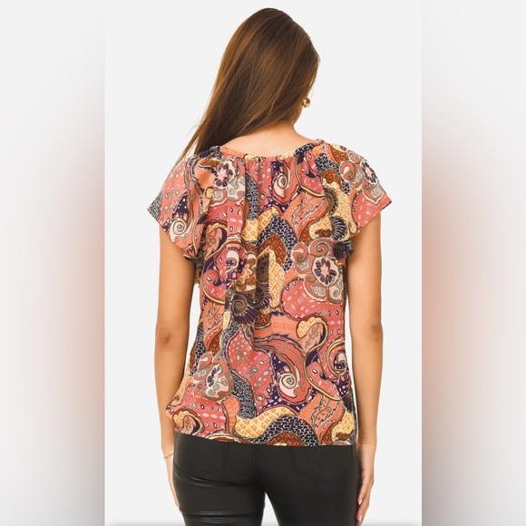 ALC June Silk Size 6 June Flutter Sleeve Lined Top - Picture 3 of 8